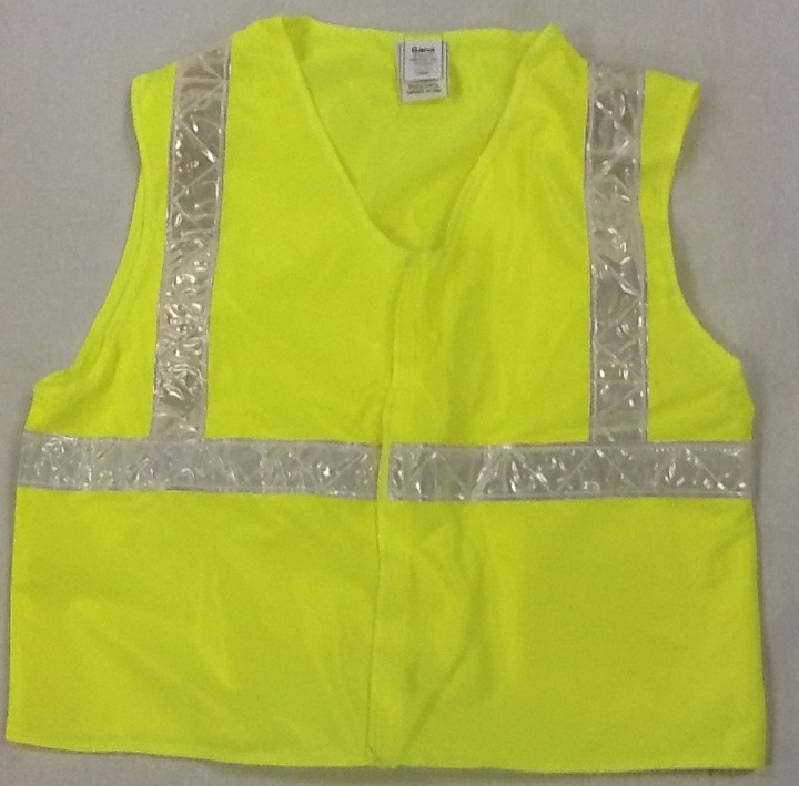 16327, ANSI Class 2 Solid Lime Vest w/White Reflective, MutualIndustries